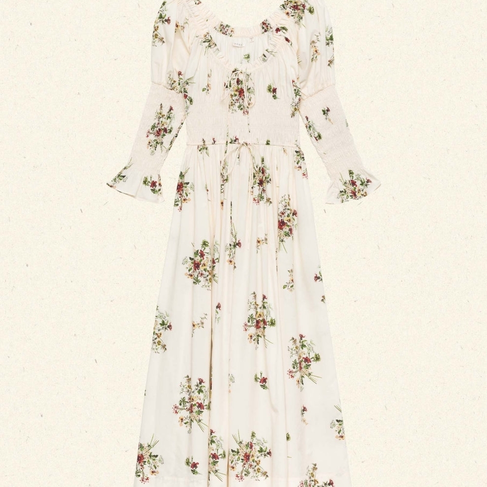 Floral Cream Maxi Dress - Picture 5 of 7